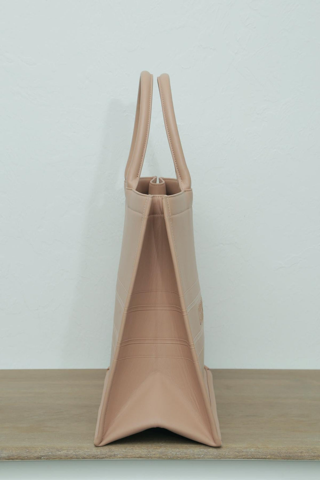 Small Dior Book Tote Warm Taupe Calfskin