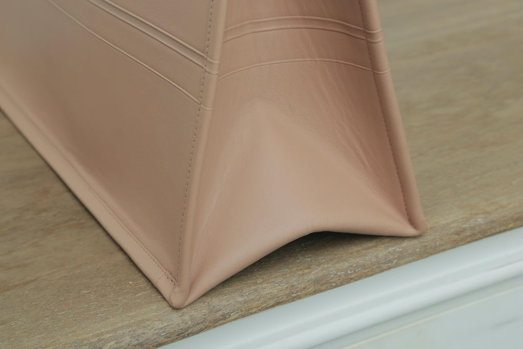 Small Dior Book Tote Warm Taupe Calfskin