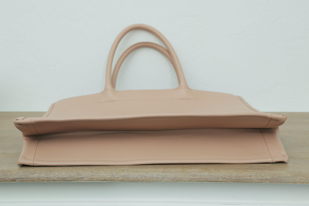 Small Dior Book Tote Warm Taupe Calfskin