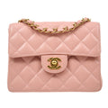 CHANEL★ 2003 Pink Caviar Classic Square Flap Mini 70787