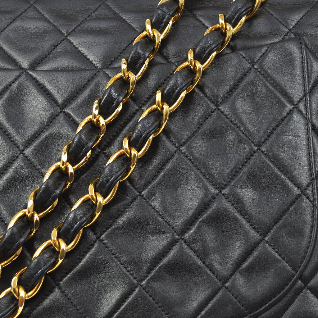 CHANEL 1994-1996 Classic Flap Maxi Black Lambskin 80511