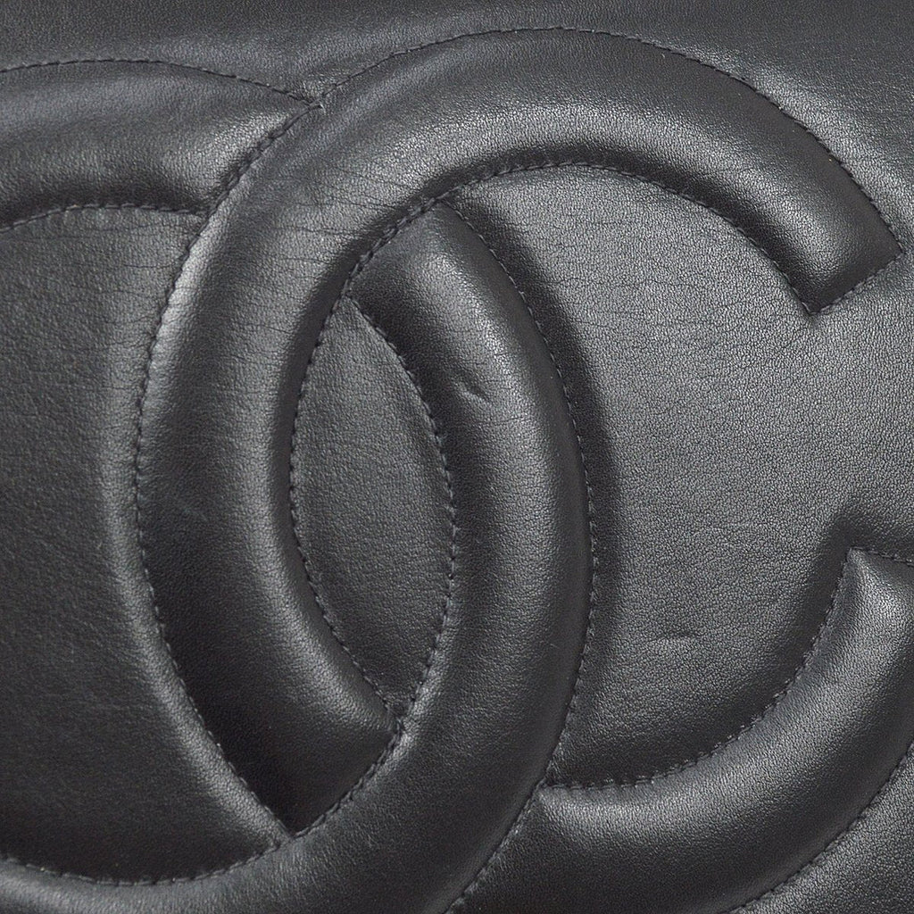 CHANEL★ 1991-1994 Black Quilted Lambskin CC Flap Maxi 60850