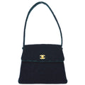 CHANEL 1997-1999 Green Velvet Flap Shoulder Bag 61608
