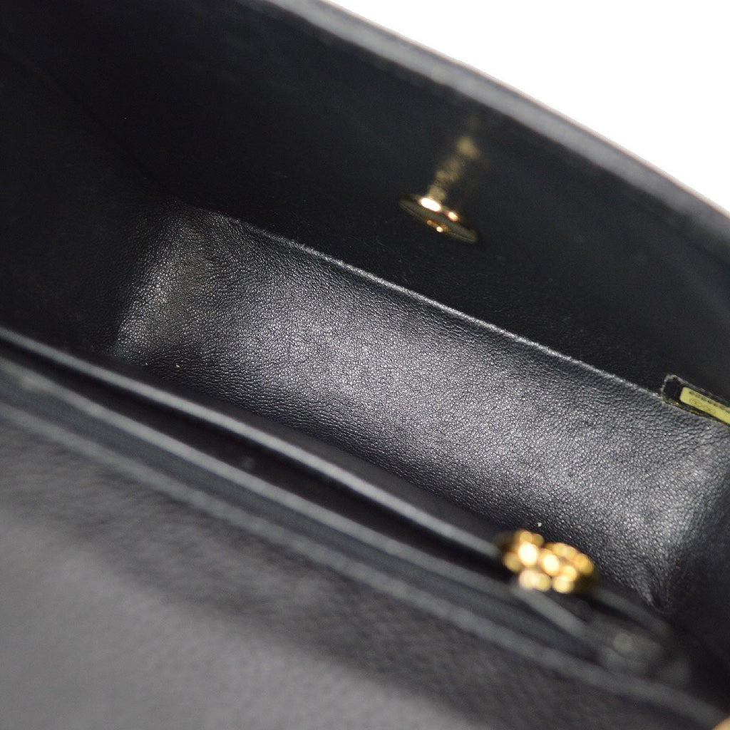 CHANEL 2003-2004 Classic Square Flap 17 Black Caviar 61688