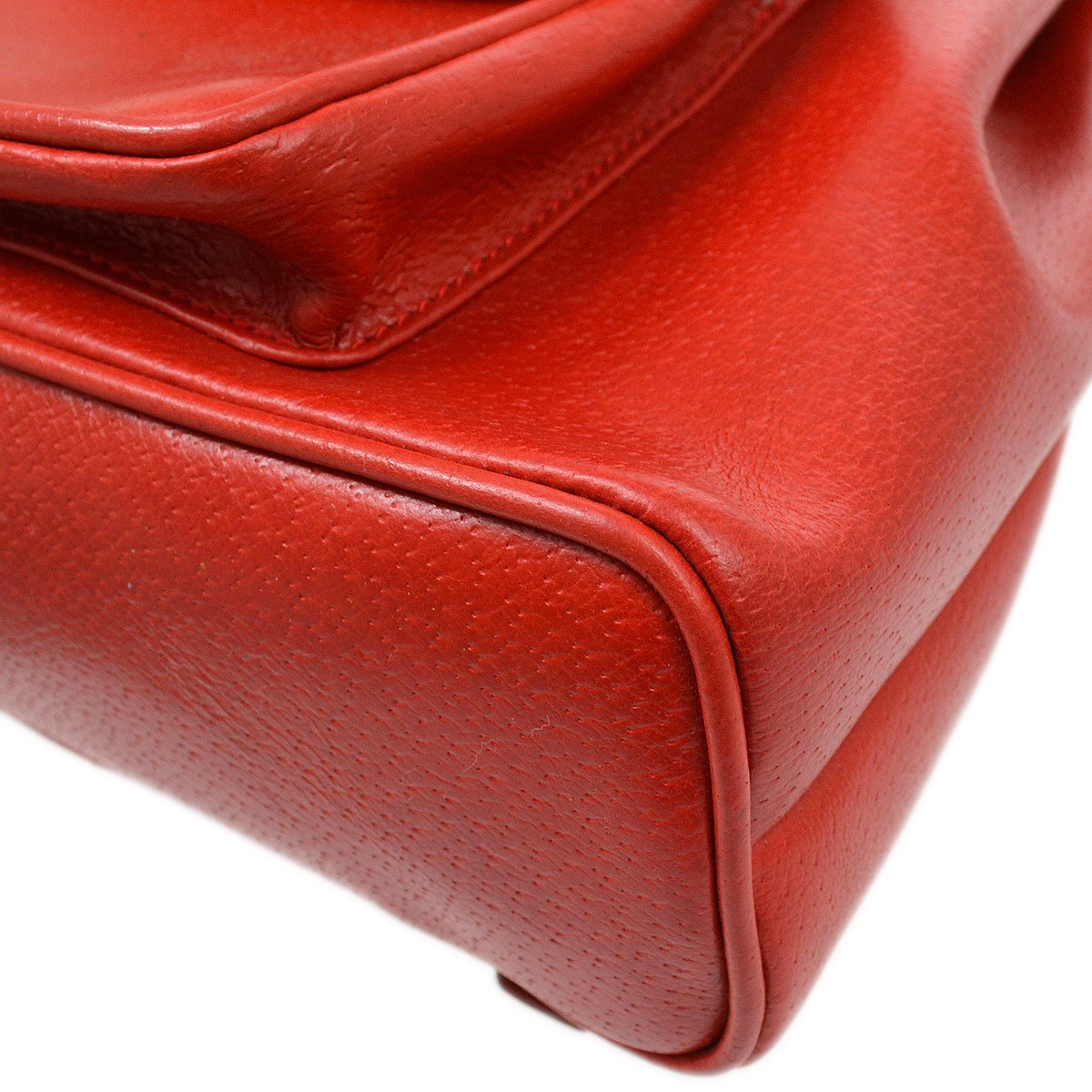 GUCCI 1980s Red Pigskin Bamboo Backpack Small