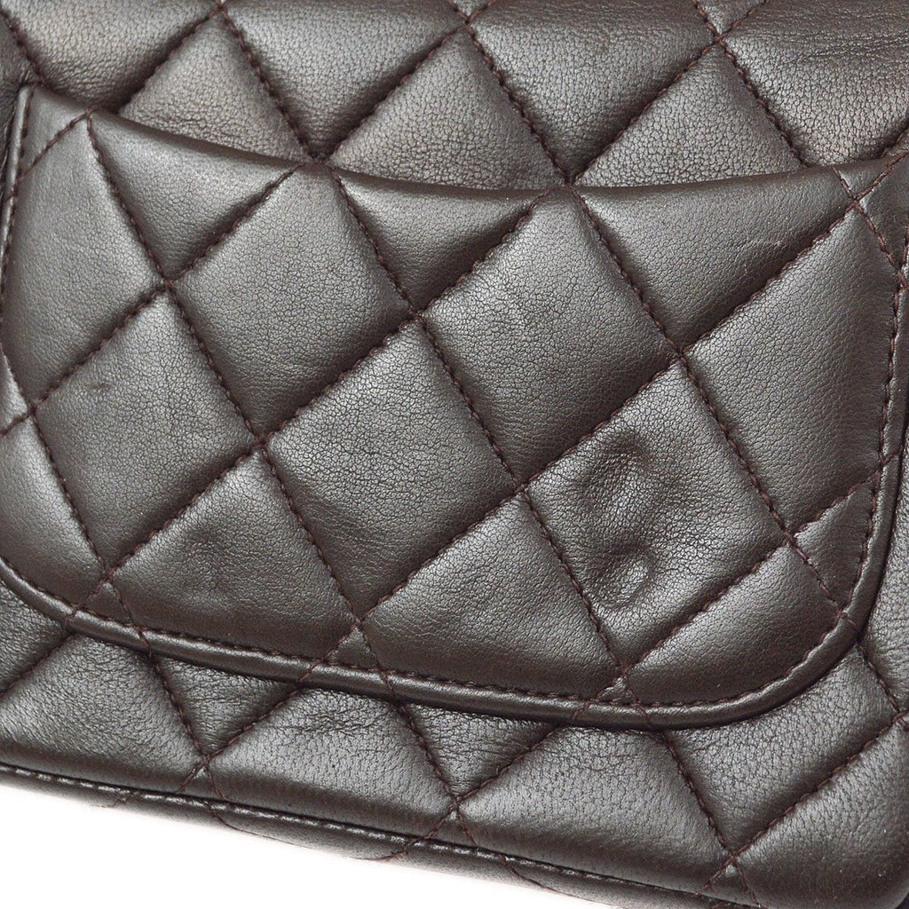 CHANEL 1994 Classic Flap Handbag Set Brown Lambskin 92075