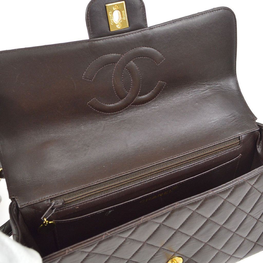 CHANEL 1994 Classic Flap Handbag Set Brown Lambskin 92075