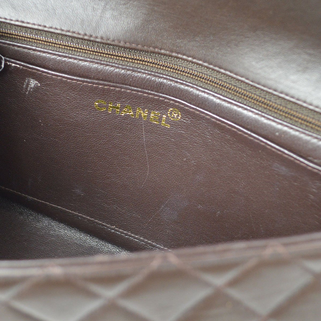 CHANEL 1994 Classic Flap Handbag Set Brown Lambskin 92075