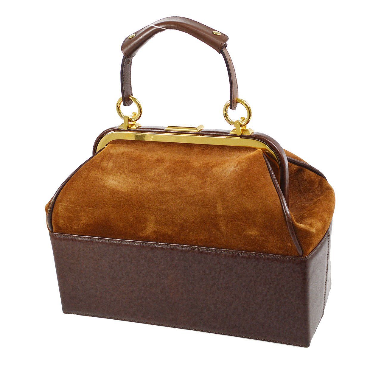 Christian Dior Vintage Doctor's Handbag Brown Suede