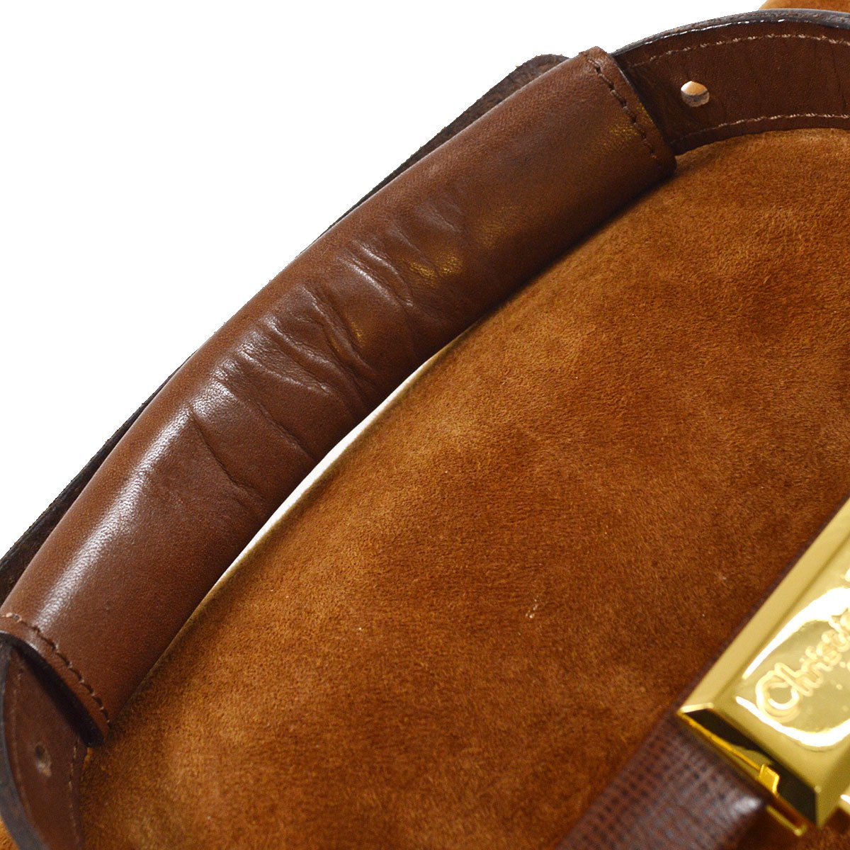 Christian Dior Vintage Doctor's Handbag Brown Suede