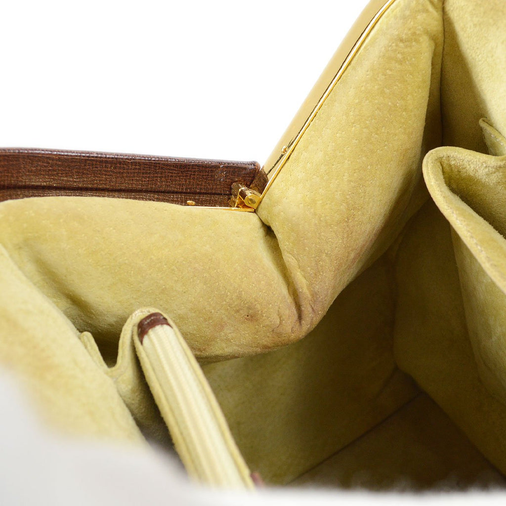 Christian Dior Vintage Doctor's Handbag Brown Suede