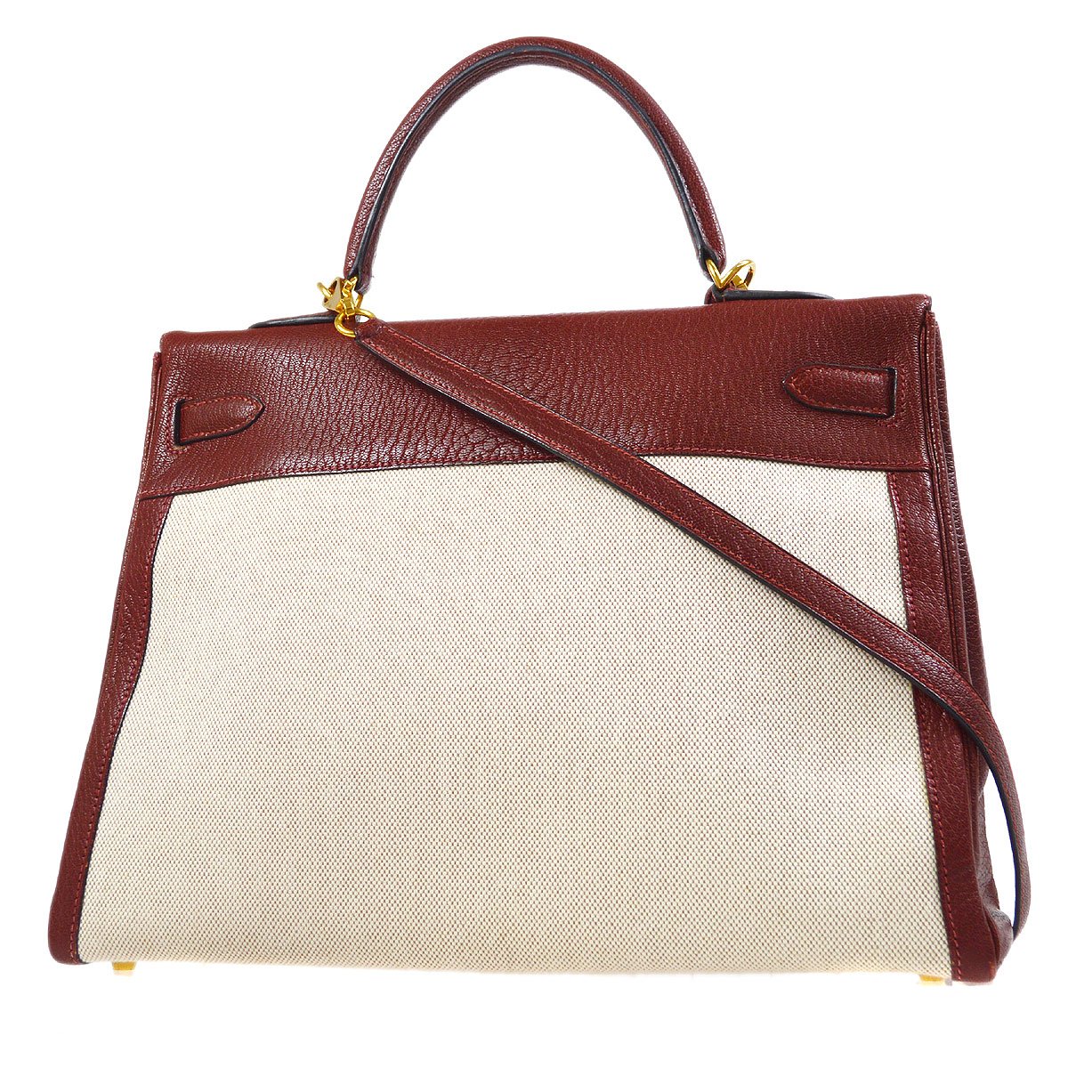 HERMES 2000 KELLY 35 RETOURNE Rouge H Chevre Toile H