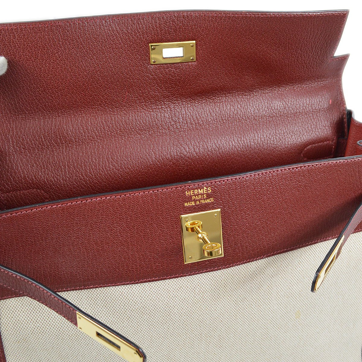 HERMES 2000 KELLY 35 RETOURNE Rouge H Chevre Toile H