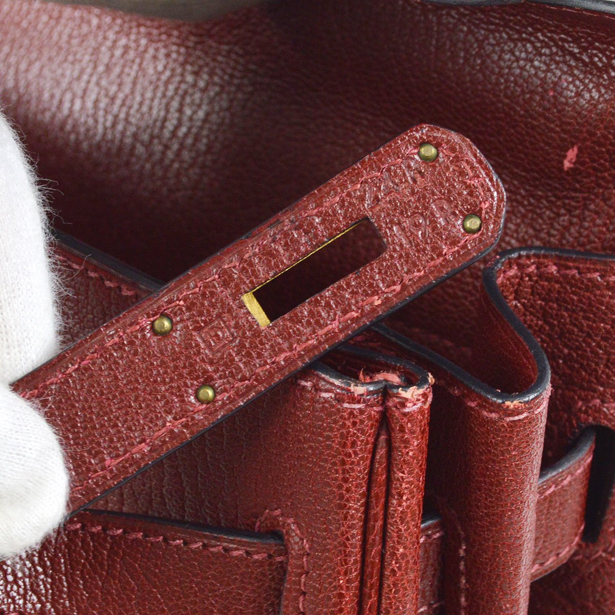 HERMES 2000 KELLY 35 RETOURNE Rouge H Chevre Toile H