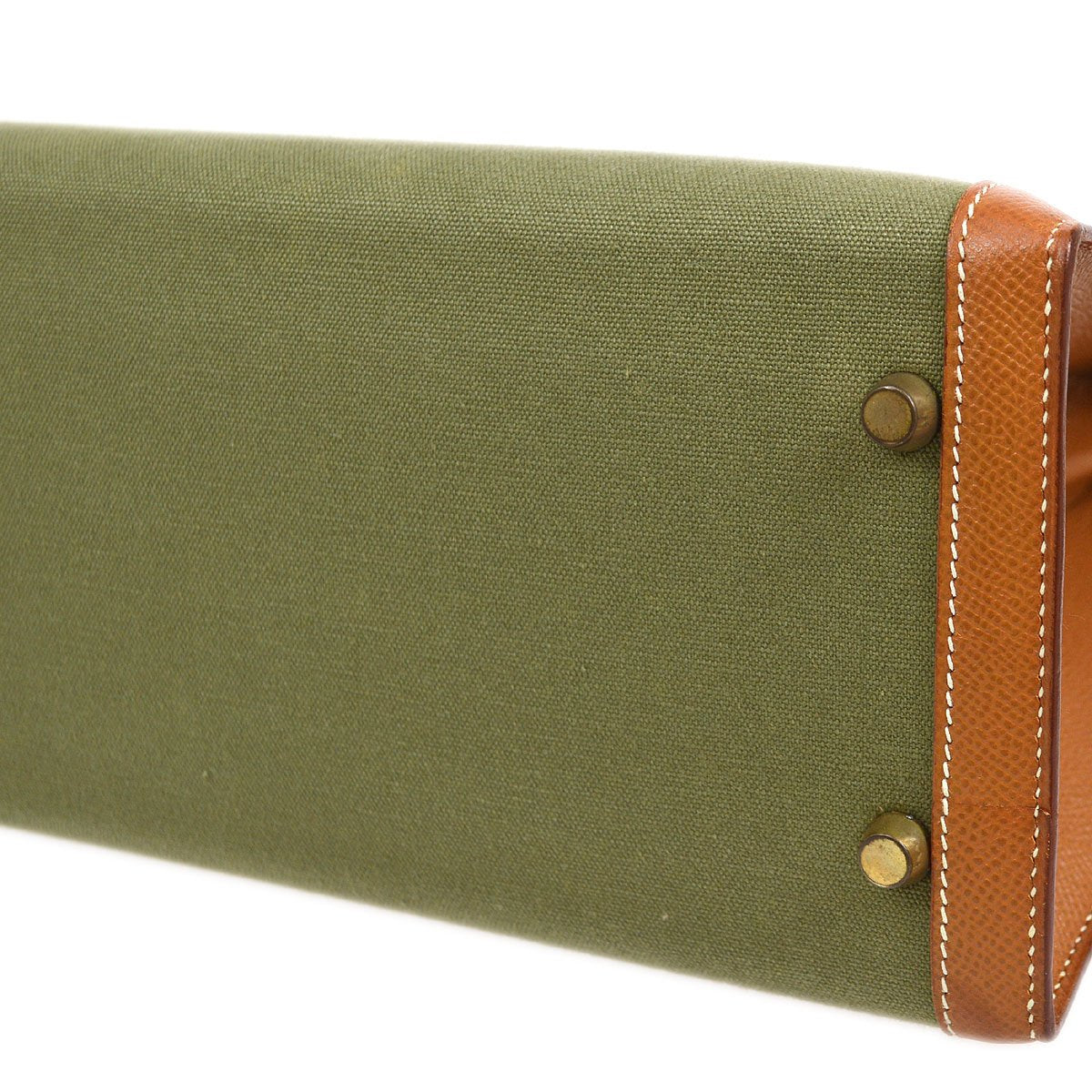 HERMES KELLY 32 SELLIER Bicolor Toile Officier Courchevel