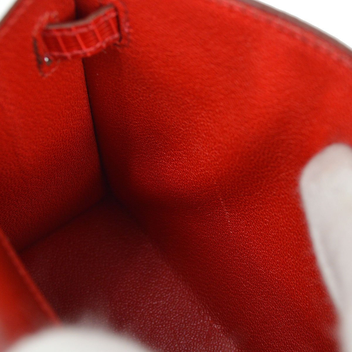 HERMES 1992 KELLY 15 SELLIER Rouge Lizard