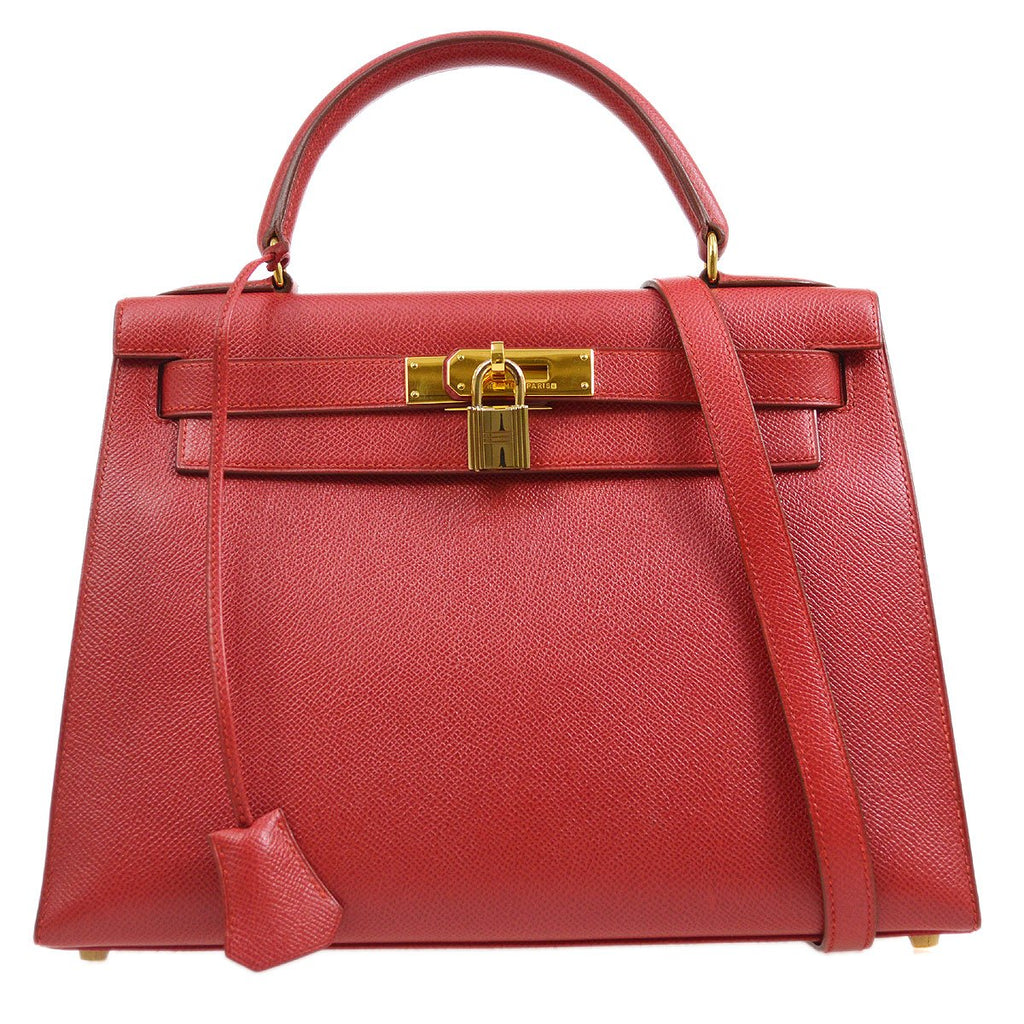 HERMES 1994 KELLY 28 SELLIER Rouge Vif Courchevel