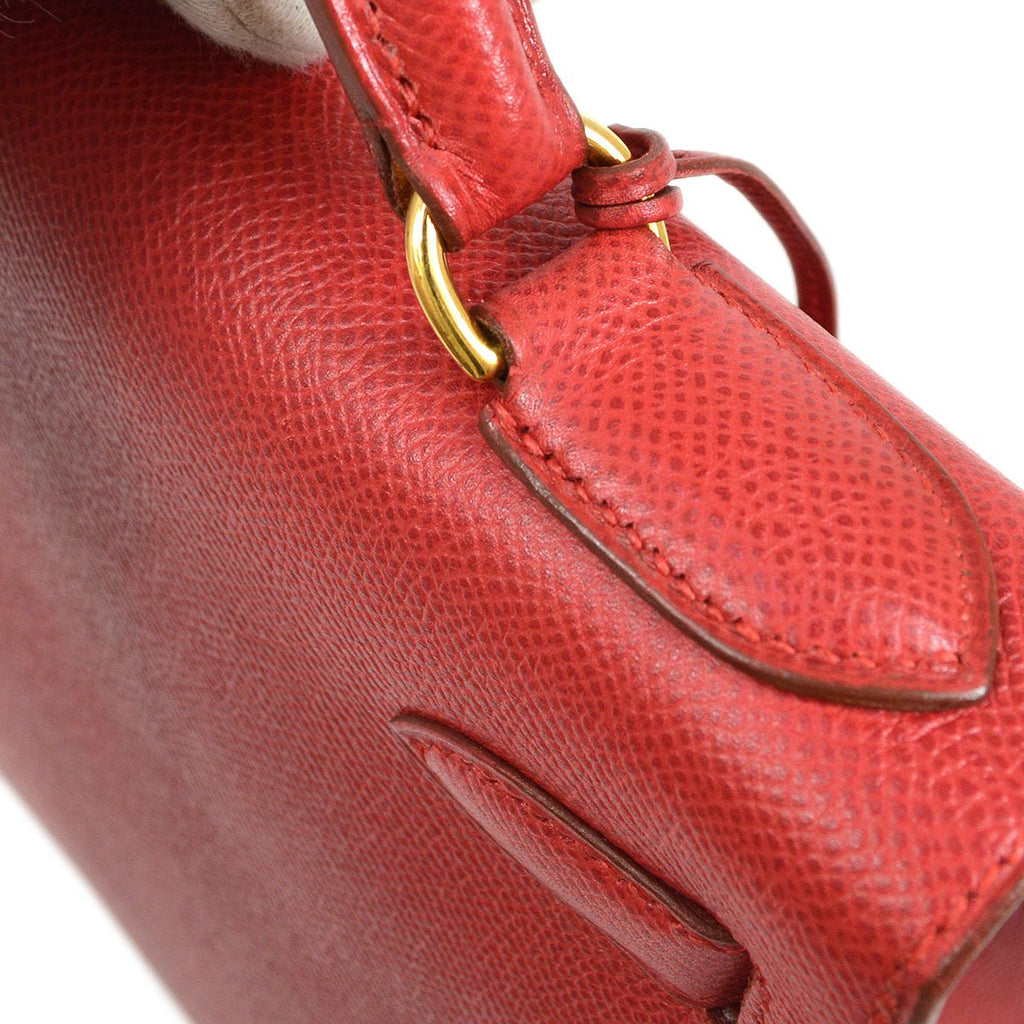 HERMES 1994 KELLY 28 SELLIER Rouge Vif Courchevel
