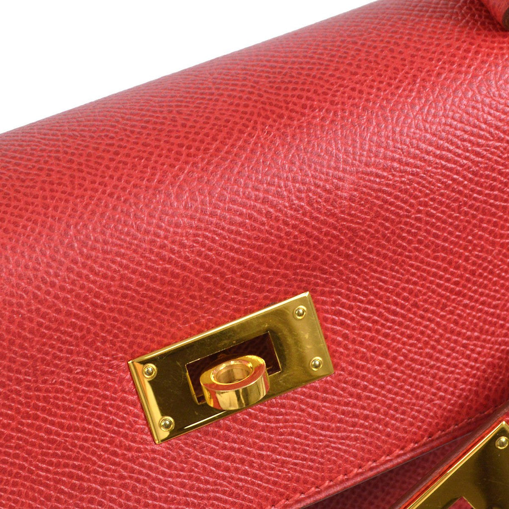 HERMES 1994 KELLY 28 SELLIER Rouge Vif Courchevel