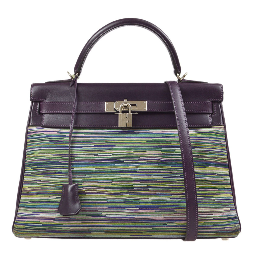 HERMES KELLY 32 RETOURNE Vibrato Box Calf Raisin