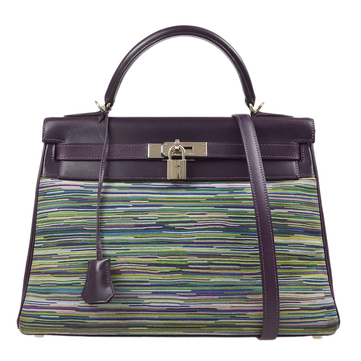HERMES KELLY 32 RETOURNE Vibrato Box Calf Raisin