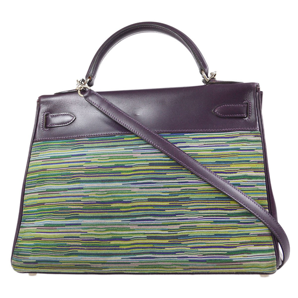 HERMES KELLY 32 RETOURNE Vibrato Box Calf Raisin