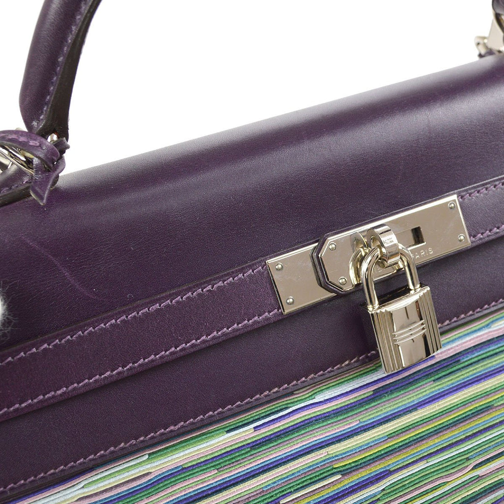 HERMES KELLY 32 RETOURNE Vibrato Box Calf Raisin