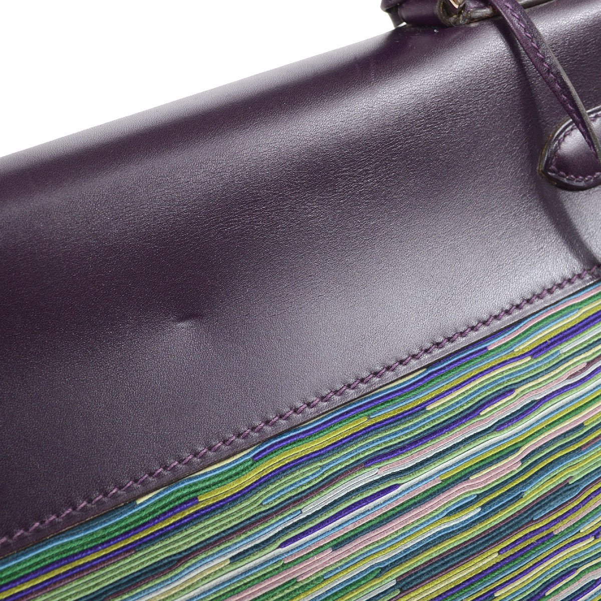 HERMES KELLY 32 RETOURNE Vibrato Box Calf Raisin