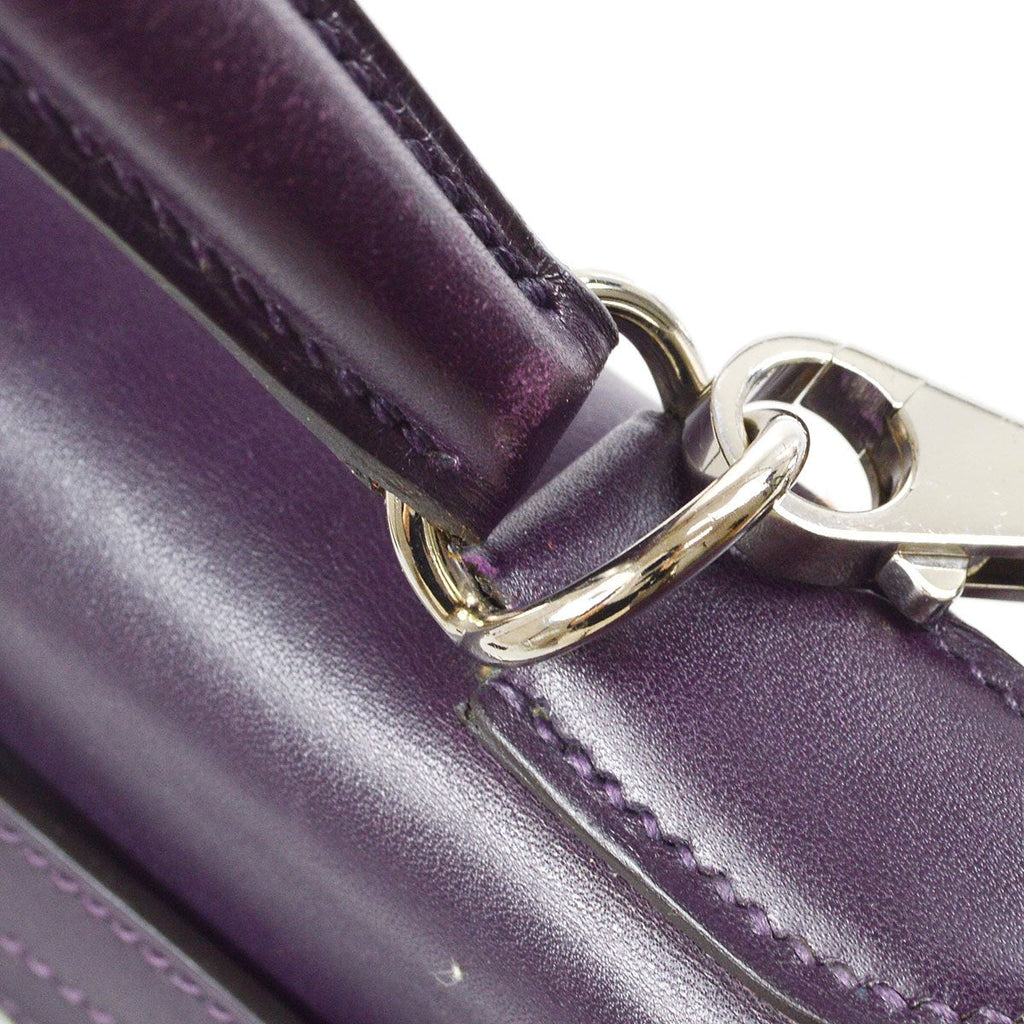 HERMES KELLY 32 RETOURNE Vibrato Box Calf Raisin