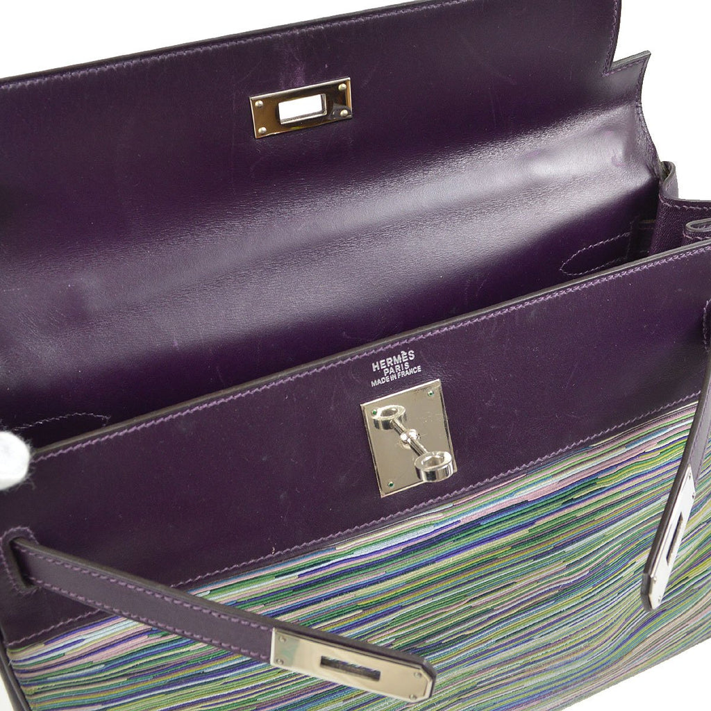 HERMES KELLY 32 RETOURNE Vibrato Box Calf Raisin