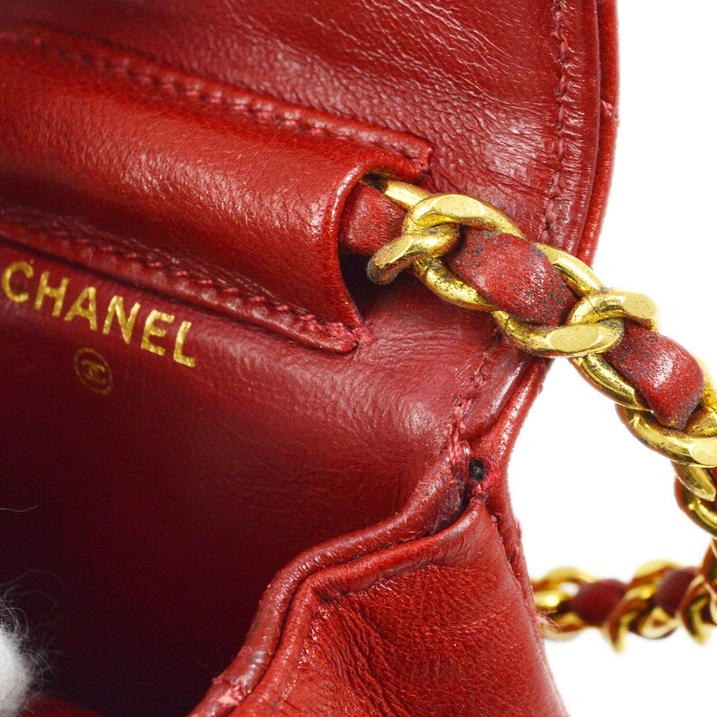 CHANEL Classic Flap Micro Pouch Bag Red 03081