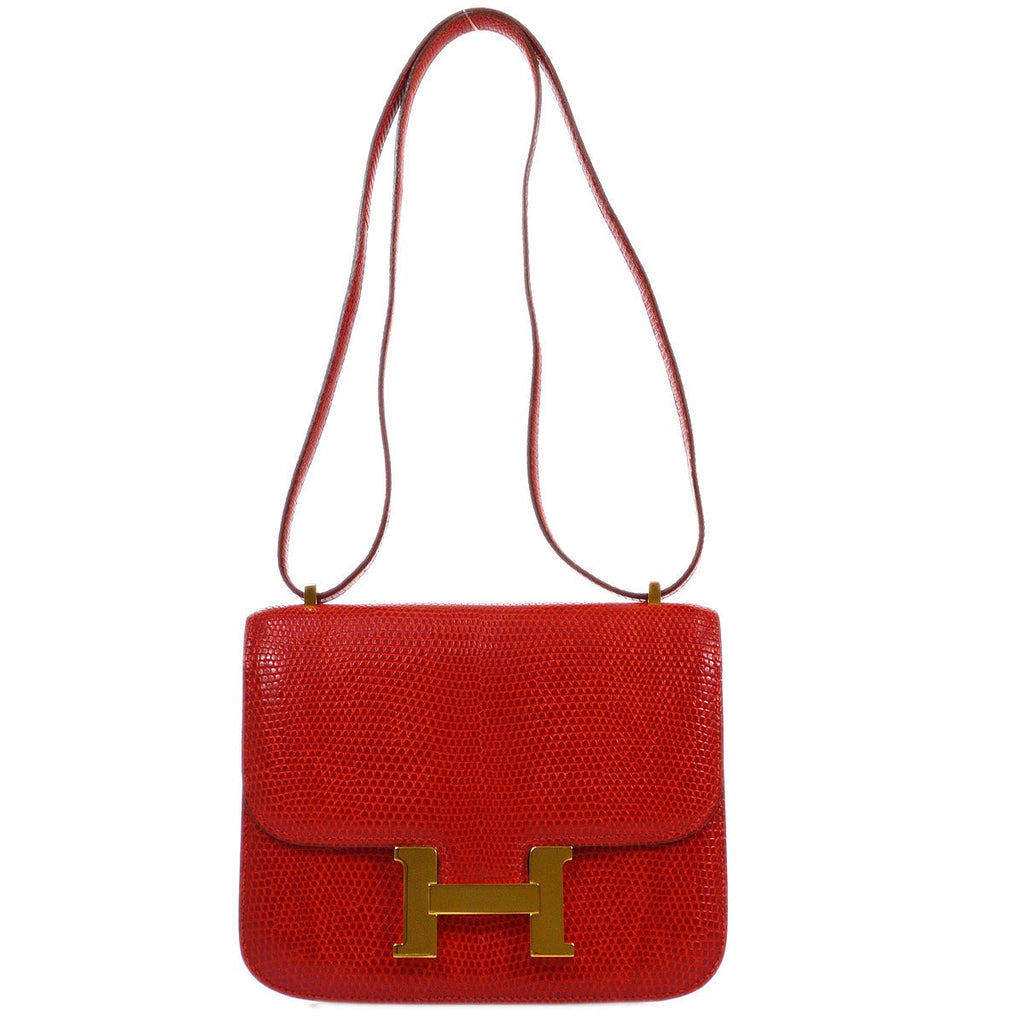 HERMES MINI CONSTANCE 18 Rouge Lizard