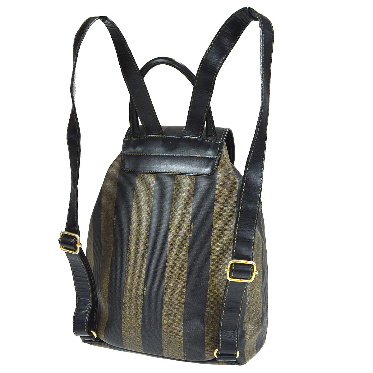 FENDI 1980s Pequin Pattern Backpack