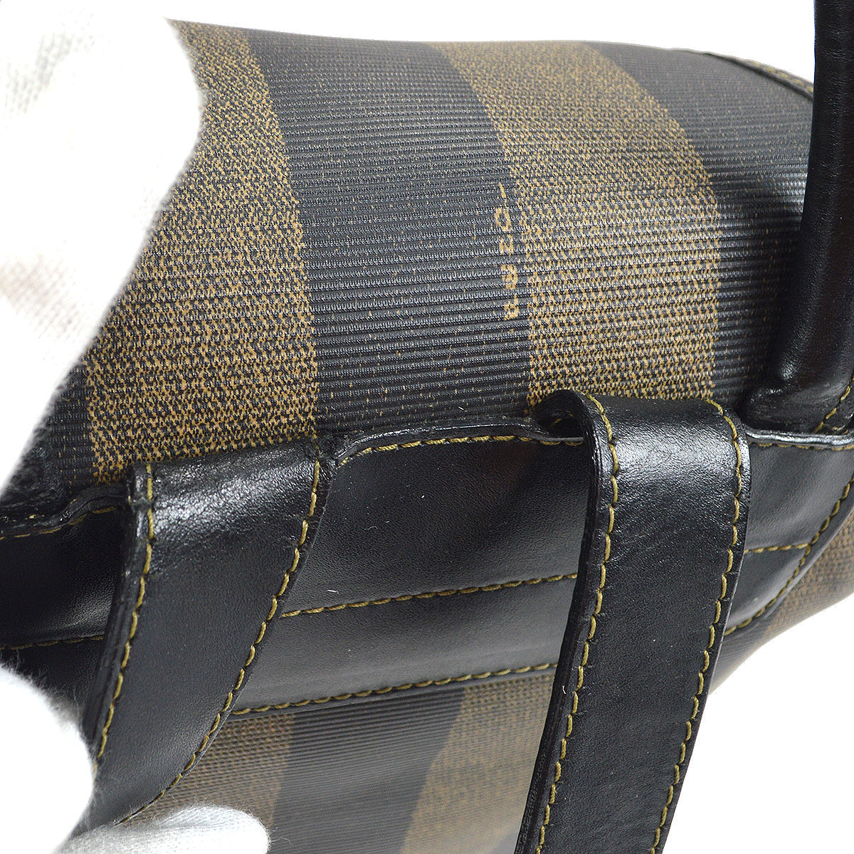 FENDI 1980s Pequin Pattern Backpack