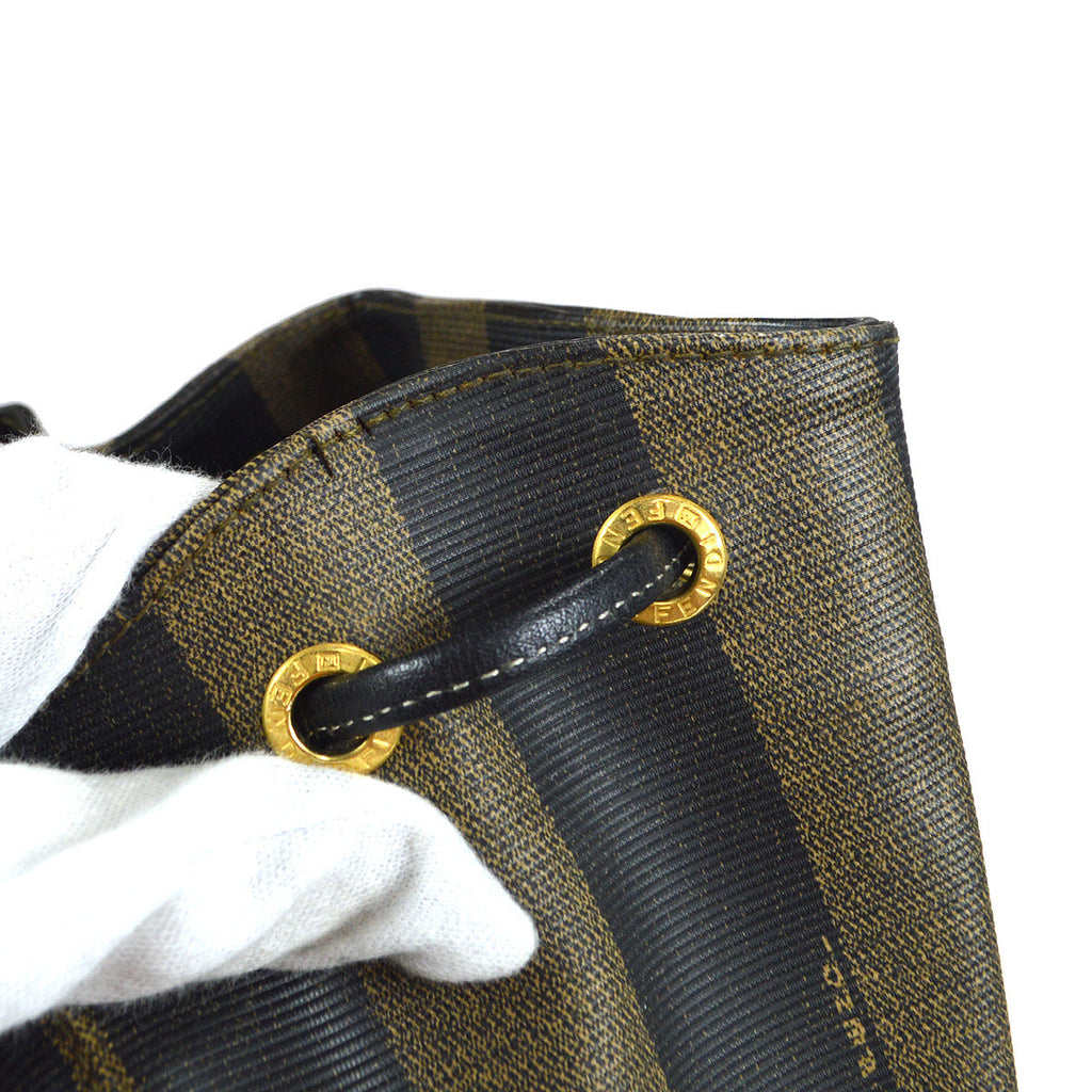 FENDI 1980s Pequin Pattern Backpack