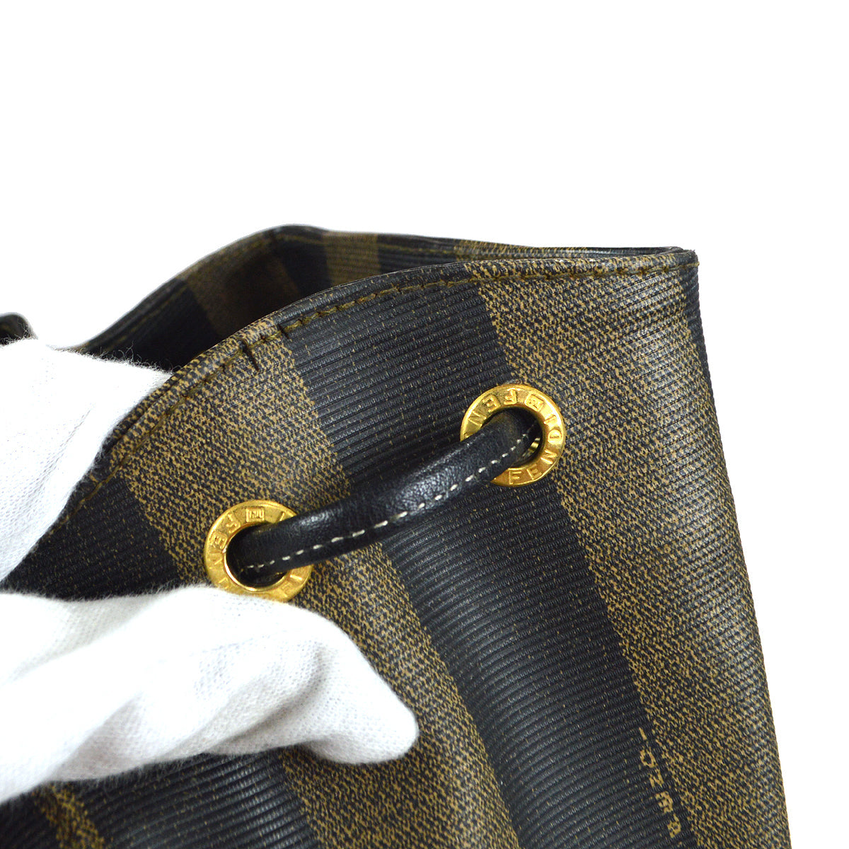 FENDI 1980s Pequin Pattern Backpack