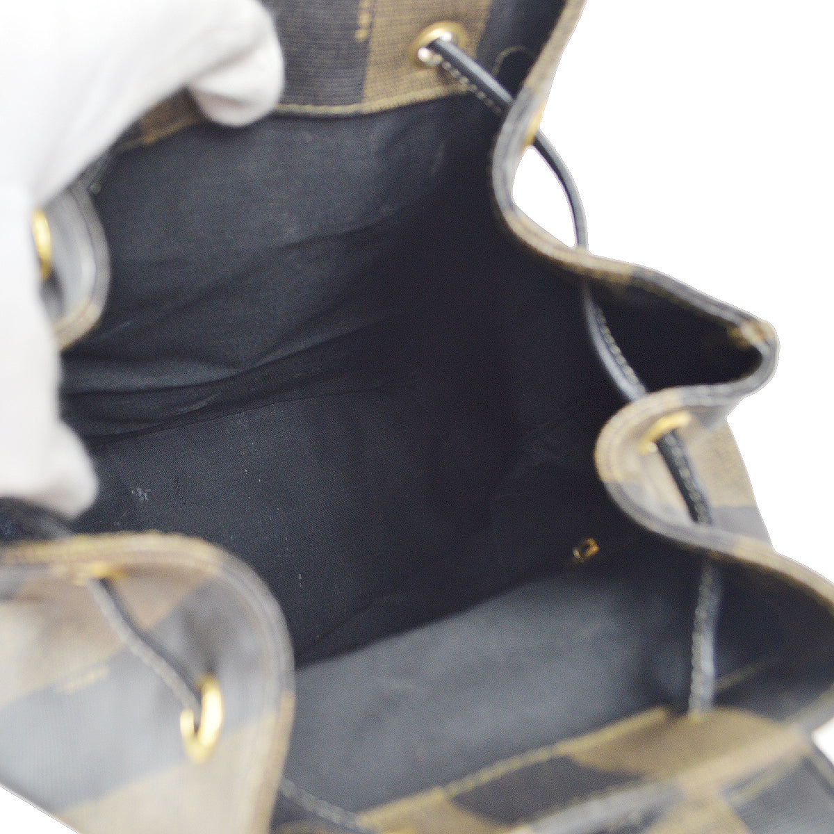 FENDI 1980s Pequin Pattern Backpack
