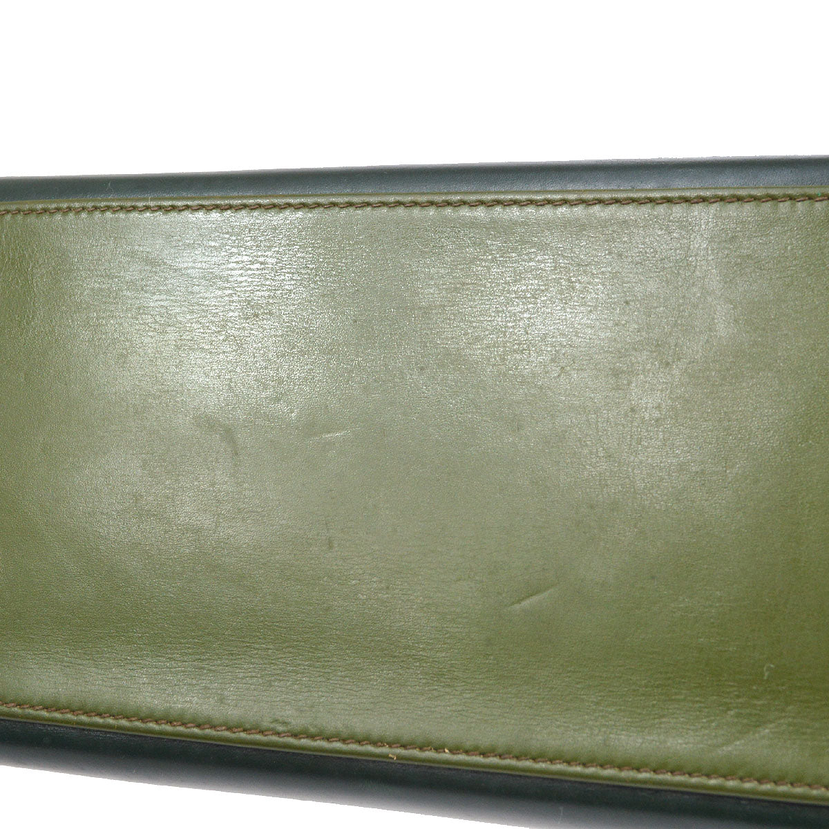 HERMES 1980 KELLY 32 SELLIER Bicolor Green Box Calf Amazonia