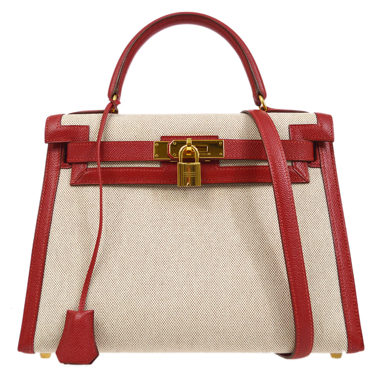 HERMES KELLY 28 SELLIER Toile H Courchevel