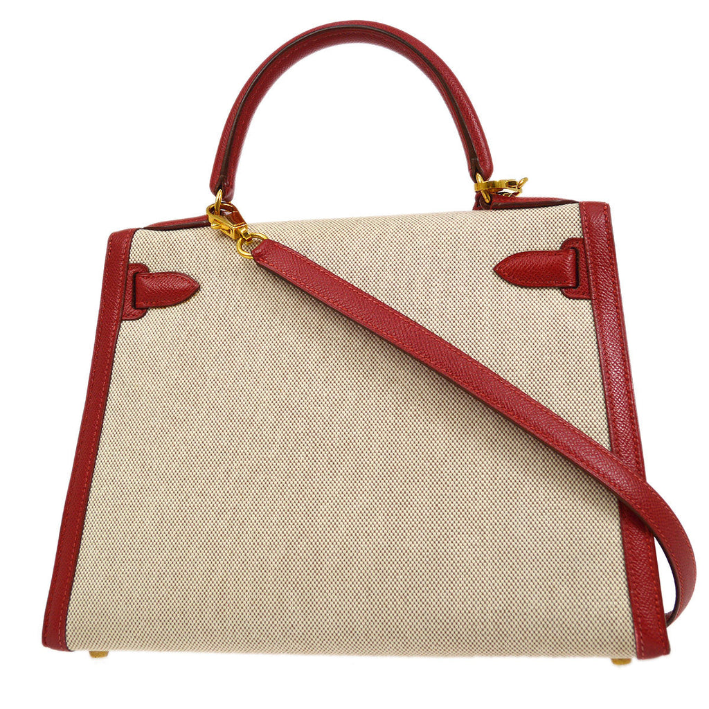 HERMES KELLY 28 SELLIER Toile H Courchevel
