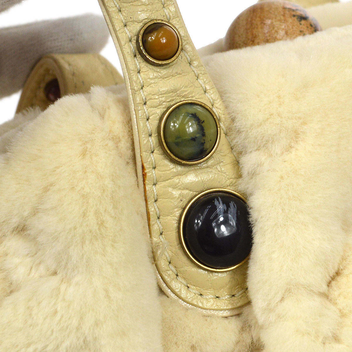 LOUIS VUITTON Cabochon Demi Lune Cream MINK