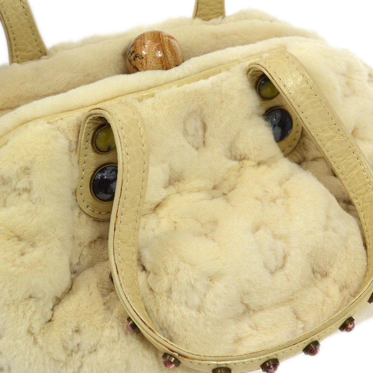 LOUIS VUITTON Cabochon Demi Lune Cream MINK