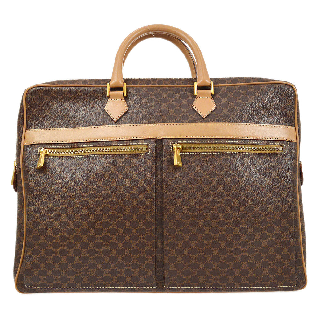 CELINE M14 Macadam Pattern Business Bag Brown