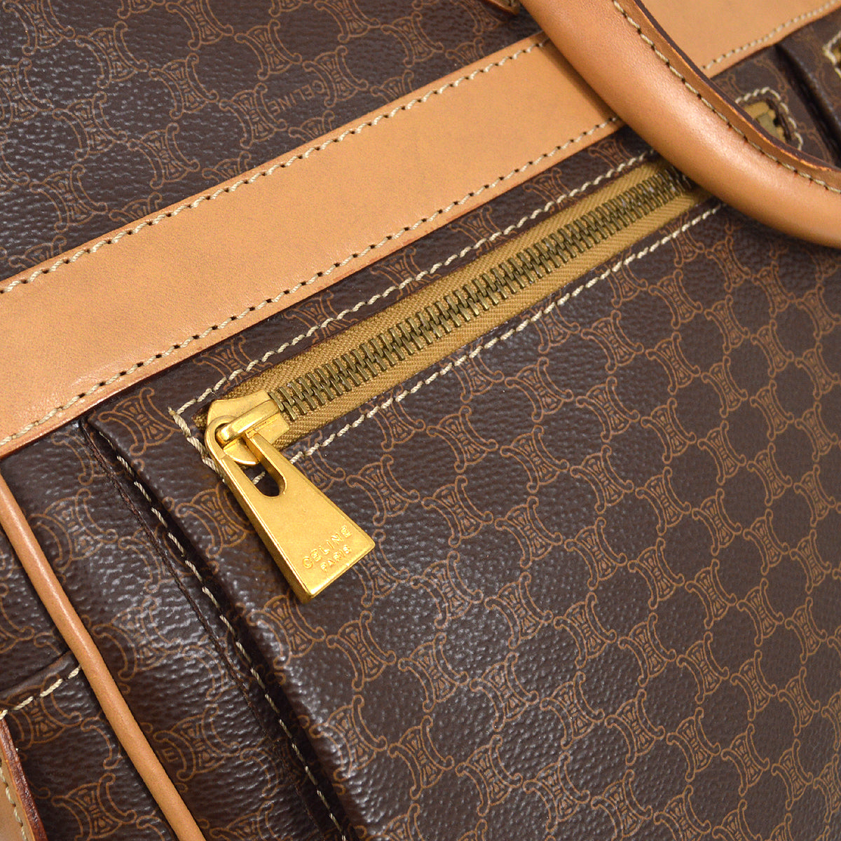 CELINE M14 Macadam Pattern Business Bag Brown