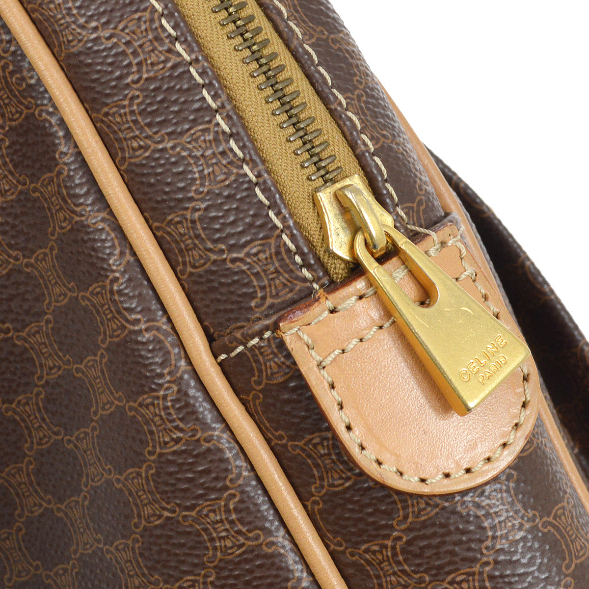 CELINE M14 Macadam Pattern Business Bag Brown