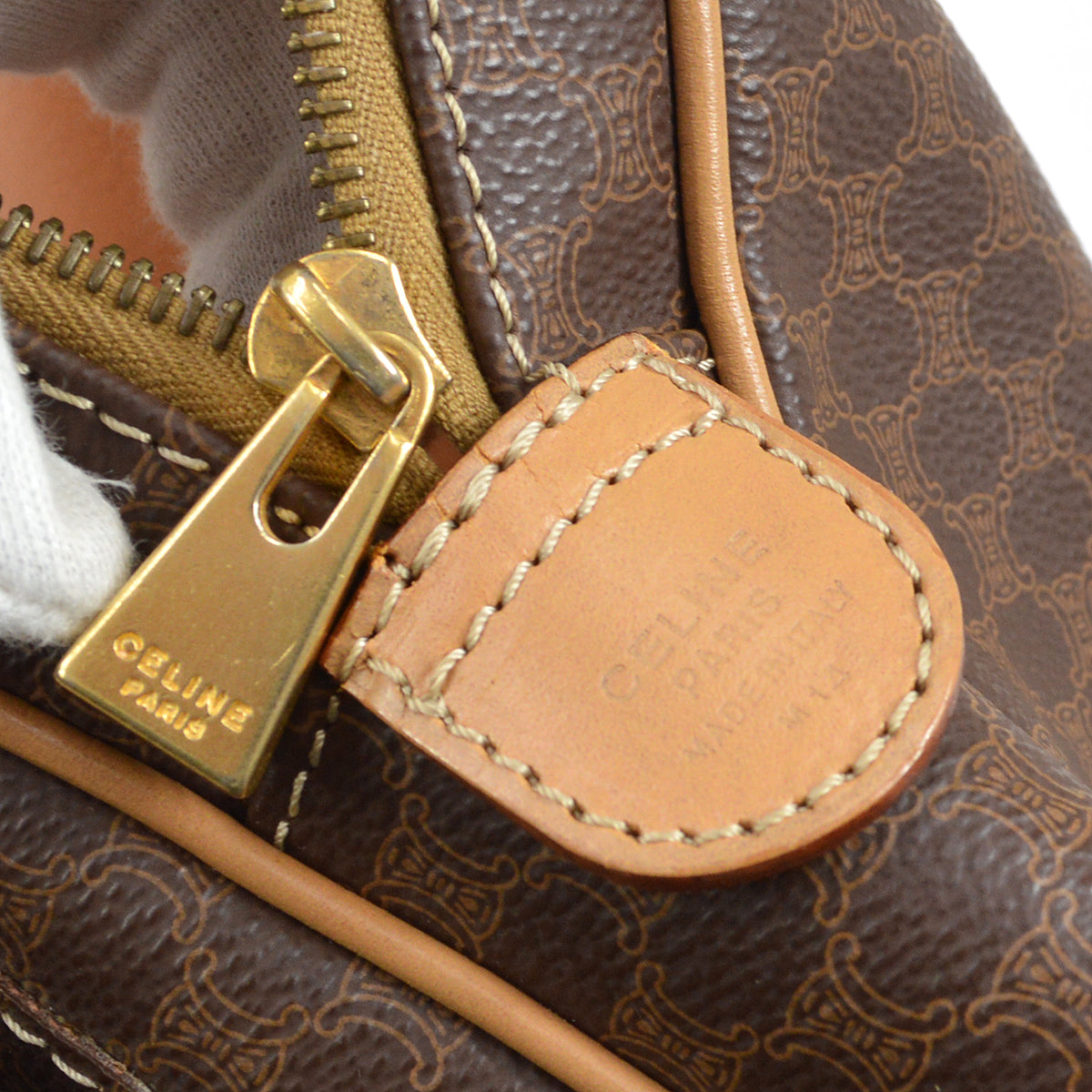 CELINE M14 Macadam Pattern Business Bag Brown