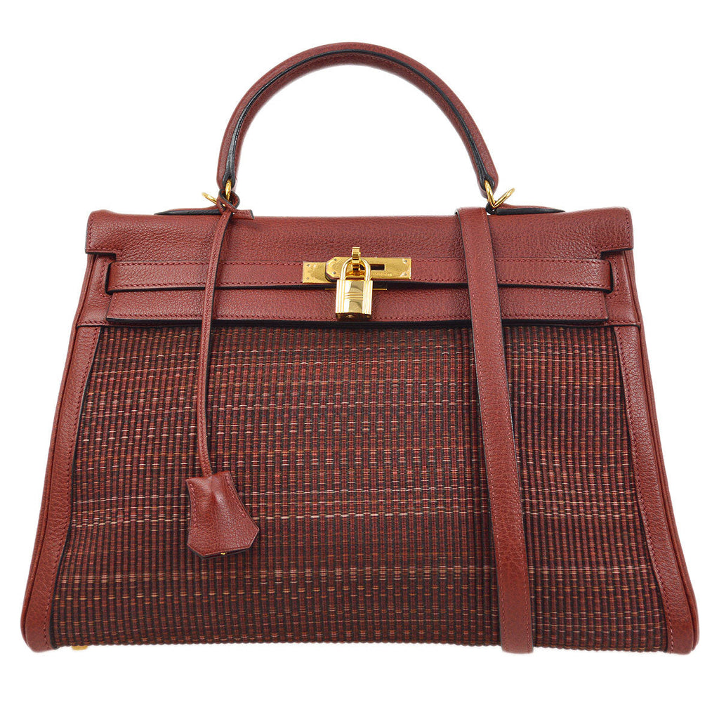 HERMES 2002 KELLY 35 RETOURNE Rouge H Crinoline