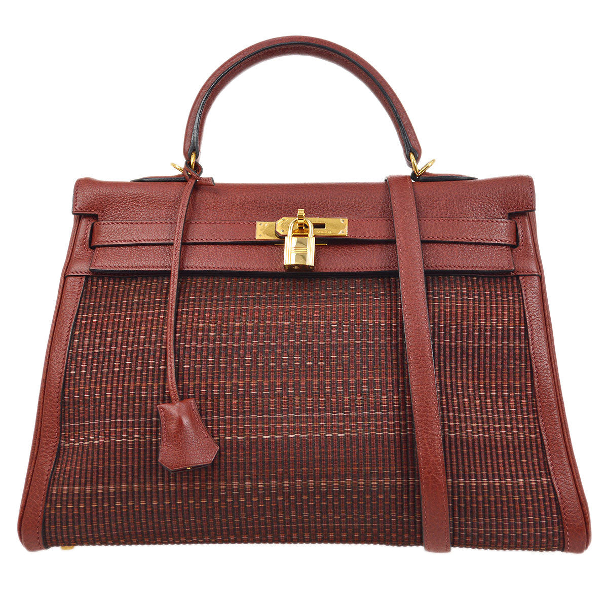 HERMES 2002 KELLY 35 RETOURNE Rouge H Crinoline