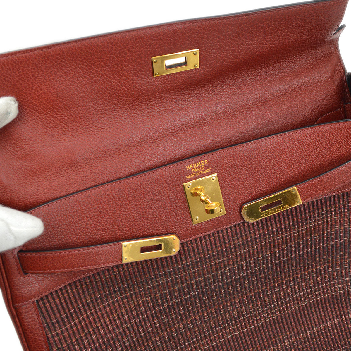HERMES 2002 KELLY 35 RETOURNE Rouge H Crinoline