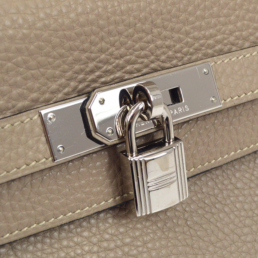 HERMES 2005 Kelly 35 Taurillon Clemence Gris Tourterelle